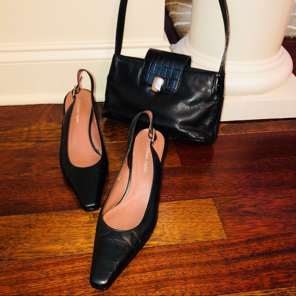AIGNER & RALPH LAUREN .. Sling-Back Pumps & Bag